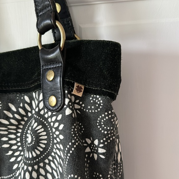 Lucky Brand Boho Bag Cotton With Suede Trim - Picture 3 of 16
